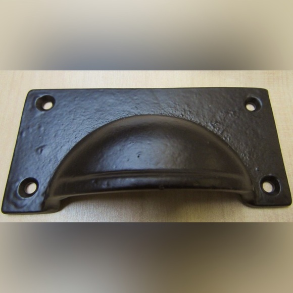 Restoration Hardware Black Cast Iron Cabinet Pull Handles Set of 4 Vintage Rare